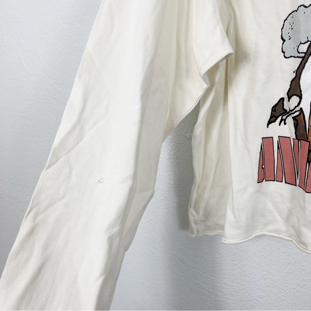 Daydreamer Pink Floyd Animals Tour 77 Long Sleeve Crop Graphic Crewneck Band Tee - Picture 5 of 10